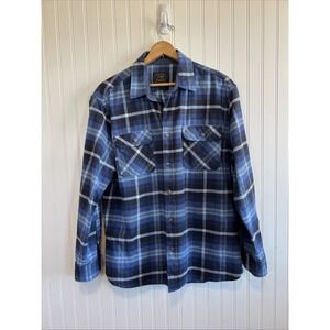 jachs flannel shirt Heritage 100% Cotton Heavy Blue Plaid Men's XL